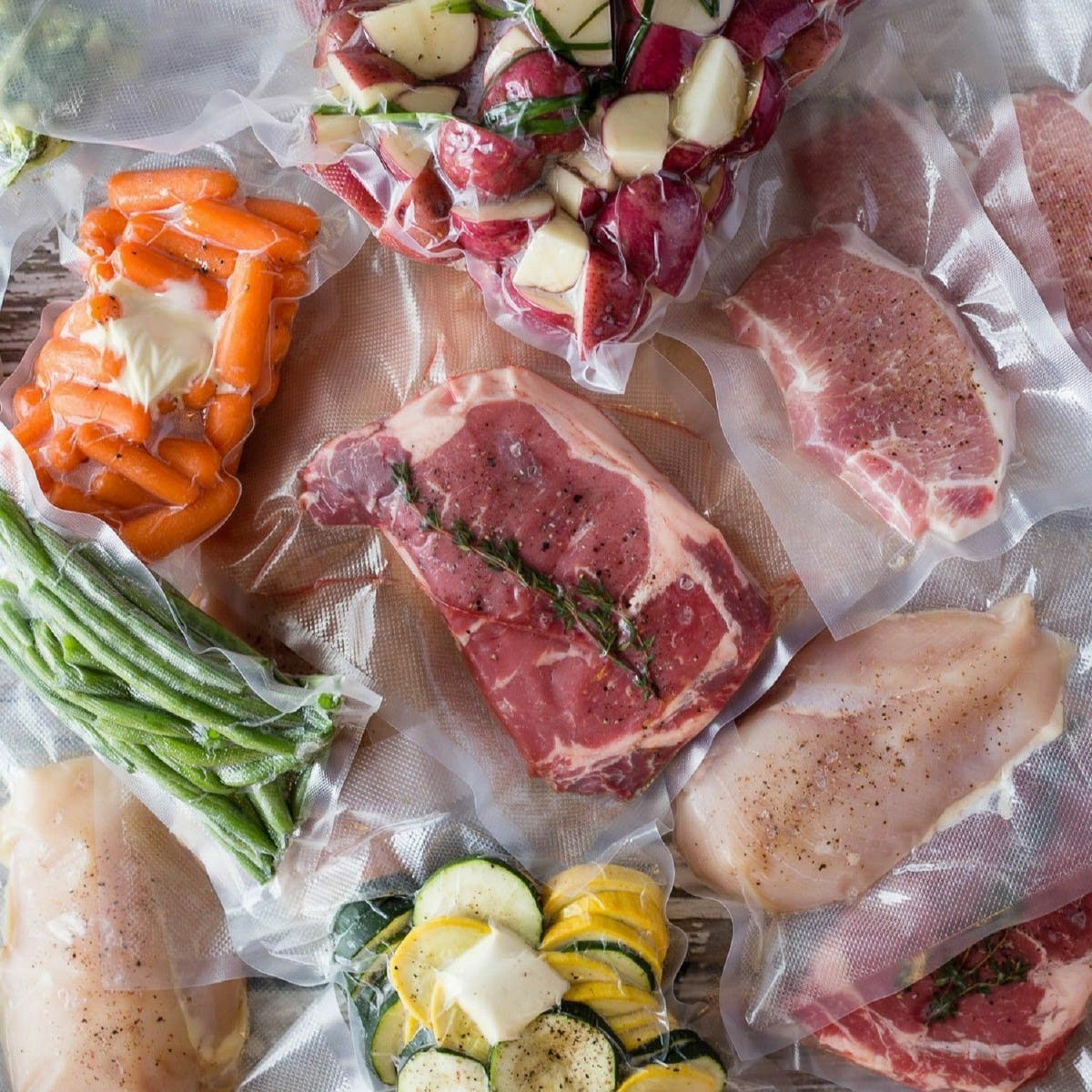 Set 100 pungi pentru aparatele de vidat si sigilat alimente