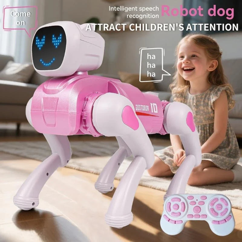 Catel robot inteligent, control telecomanda, aplicatie mobila, comenzi vocale, functii interactive, dans,