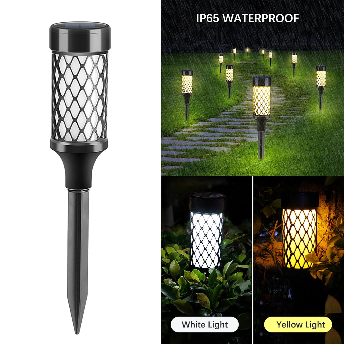 Set 4 Lampi solare LED pentru gradina, 10 LED SMD2835, iluminare automata, 38.5 cm