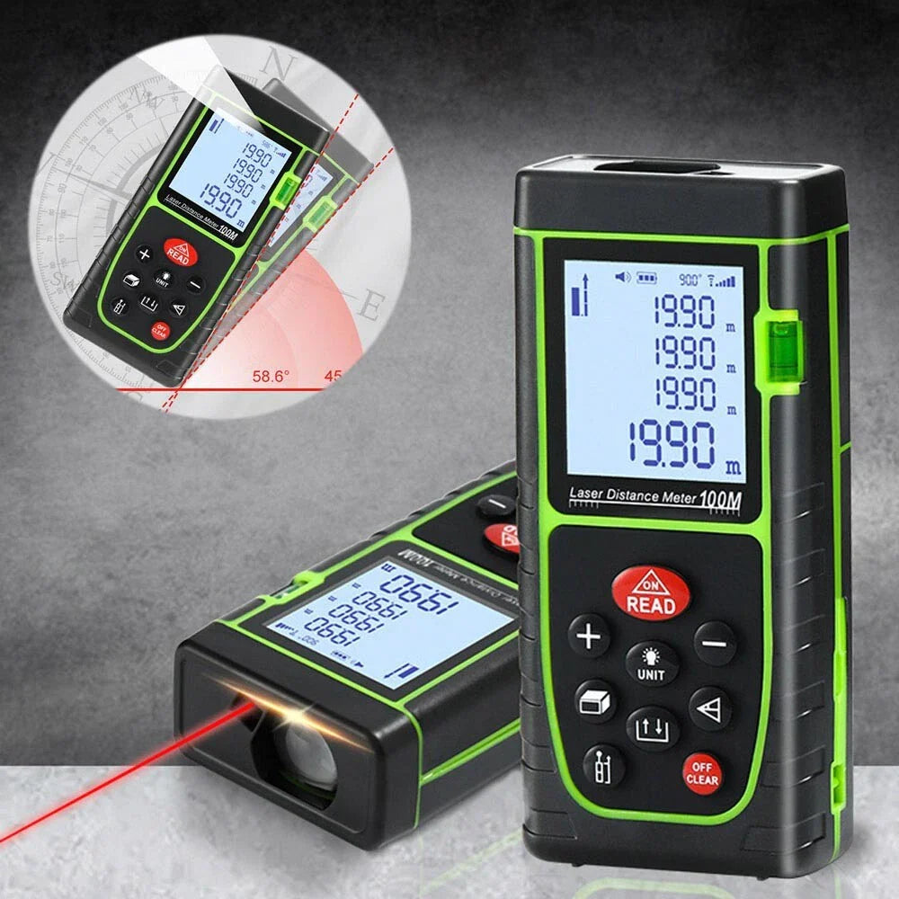 Telemetru laser 40m, Ecran LCD, precizie +/- 1.5mm, protectie IP54, calcul suprafata, calcularea volumelor, functii multiple, Negru