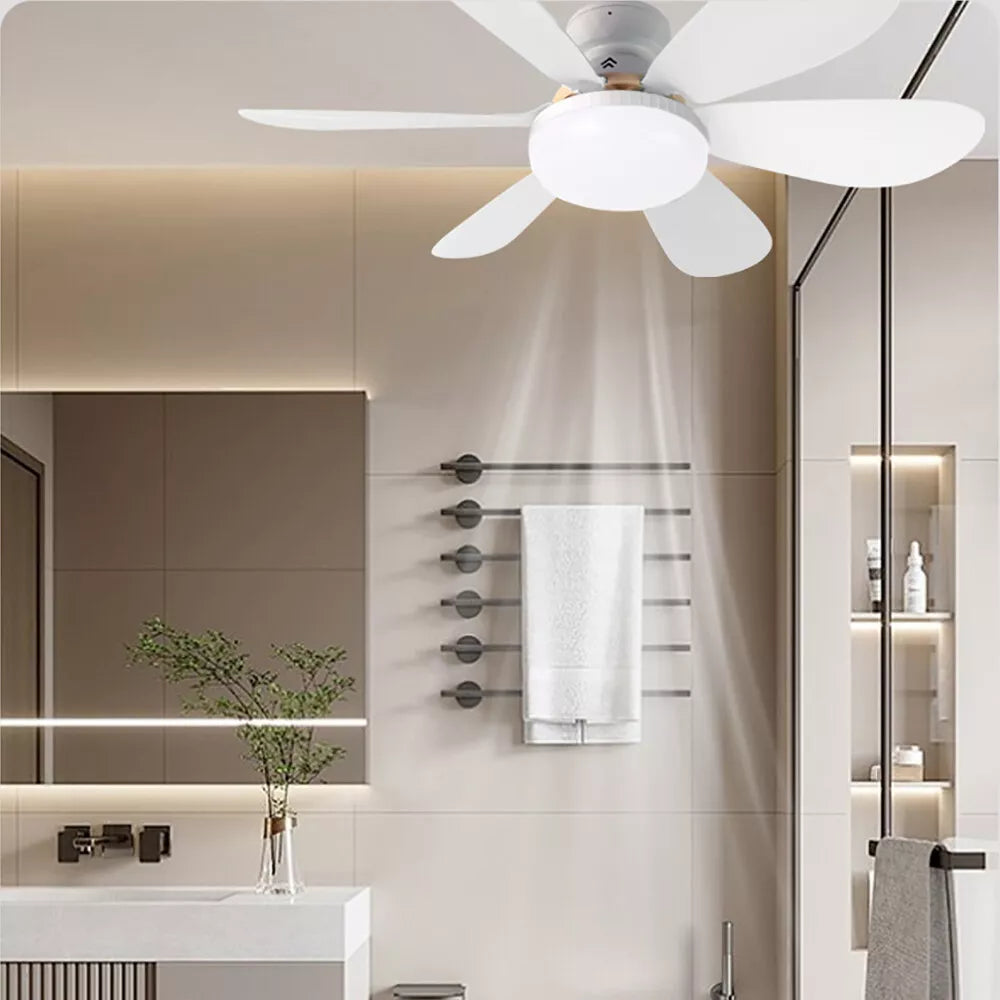 Ventilator de tavan cu LED, 40W, control de la distanta, 52cm x 20cm, alb