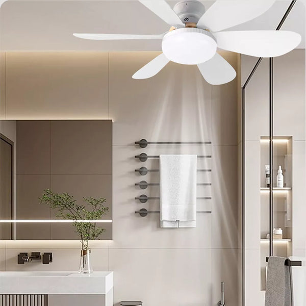Ventilator de tavan cu LED, 40W, control de la distanta, 52cm x 20cm, alb