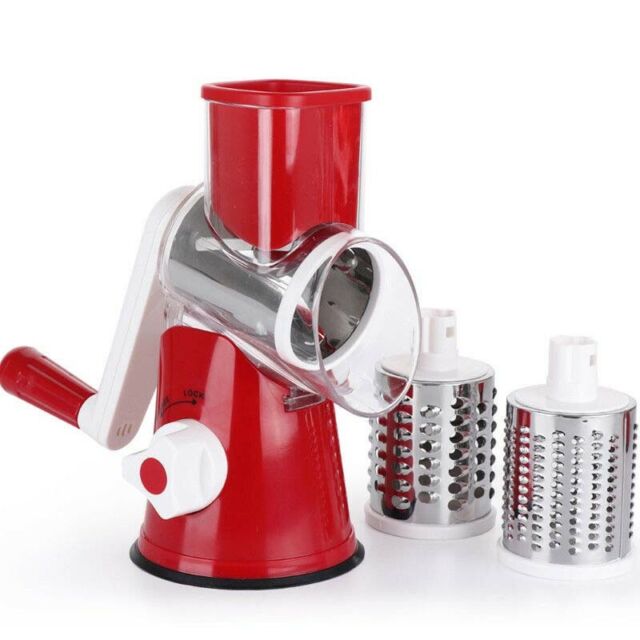 Razatoare manuala pentru legume Tabletop Drum Grater, 3 lame interschimbabile