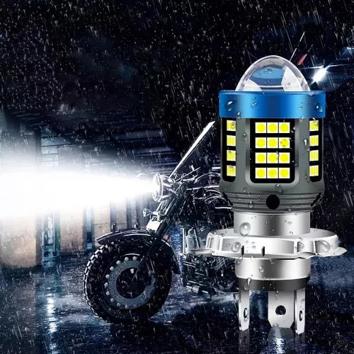 Bec Led H4 MOTO cu doua faze 3030 cu 61 LED SMD temperatura 6000k putere 160W 15000 lm