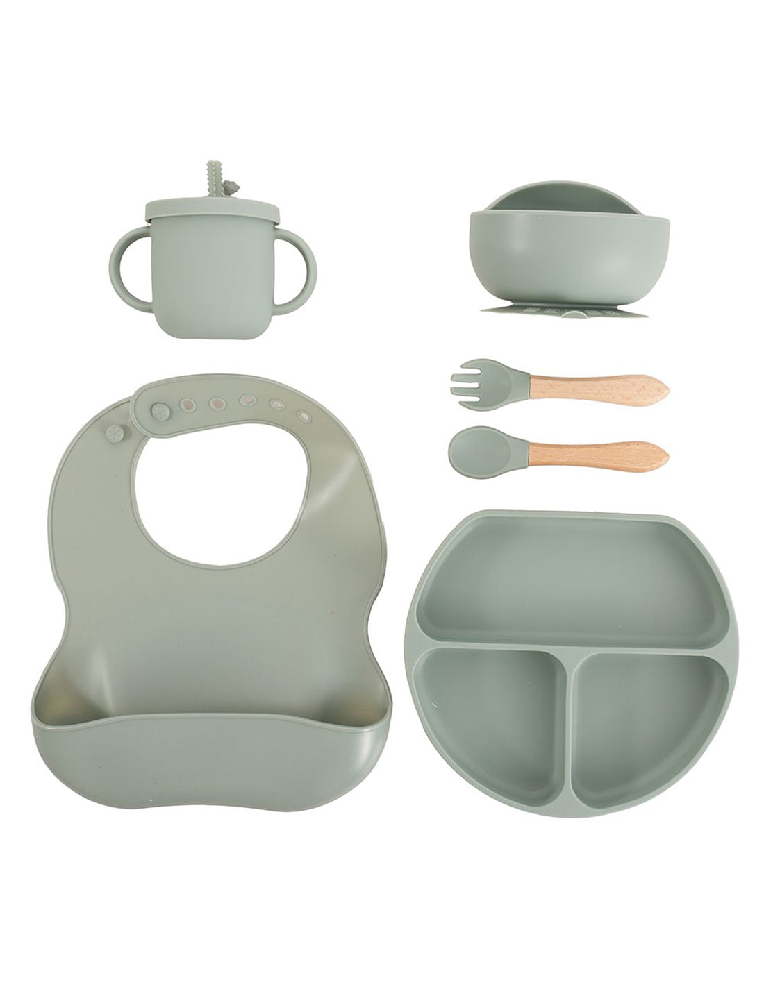 Set hranire bebelusi 8 piese, termorezistente, silicon, fara BPA, pliabile, usor de curatat