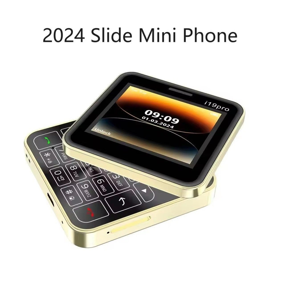 Telefon Mini i19 Pro Slide Button – 2.4&quot;, Dual SIM, 2G GSM, camera, FM, Bluetooth, butoane, deblocat