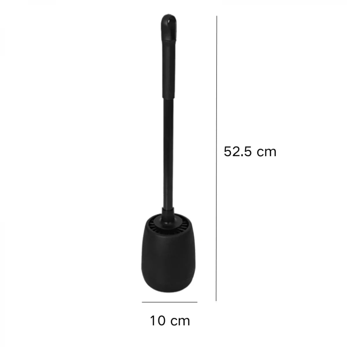 Perie de toaleta din silicon cu recipient pentru scurgerea apei, suport autoadeziv, 10 cm x 52.5 cm