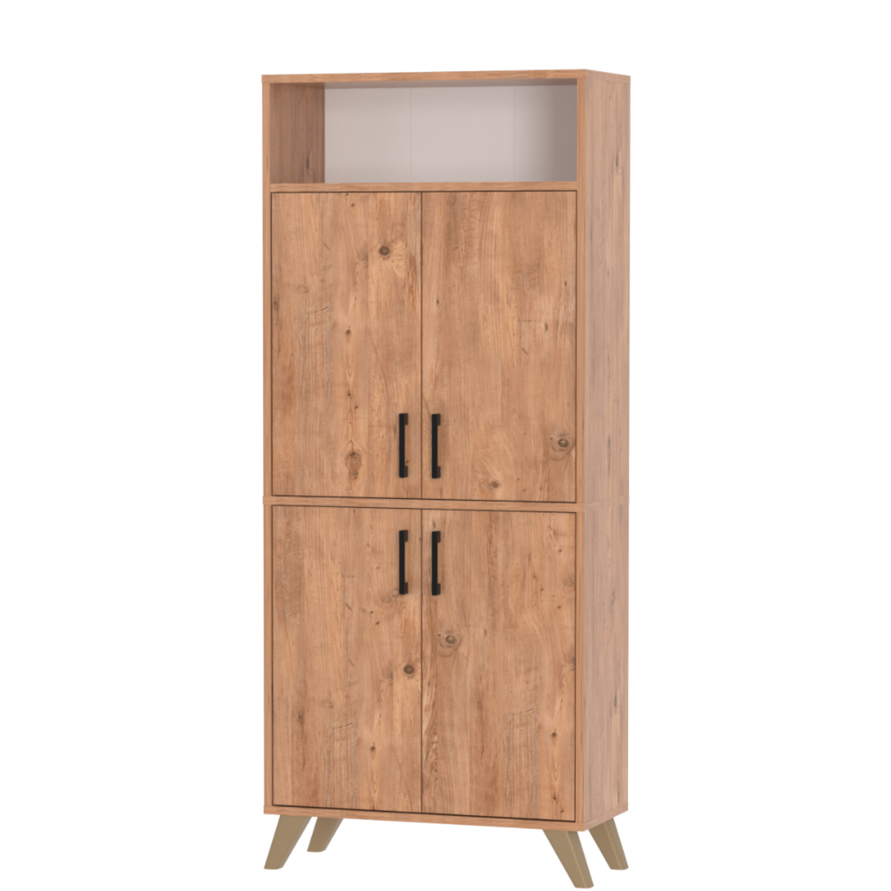 Pantofar modern 72x32x170 cm, cu 4 usi si 9 rafturi, pentru hol, intrare sau depozitare incaltaminte