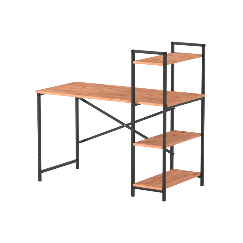 Birou  din PAL cu rafturi laterale, structura metalica, 119 x 55,6 x 110,3 cm