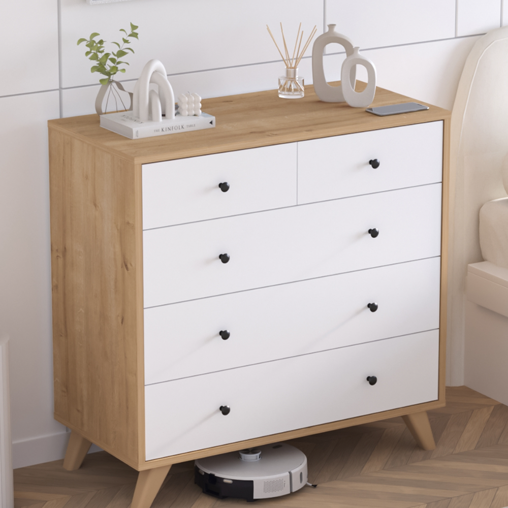 Comoda cu 5 sertare, 90 x 44,2 x 89,7 cm