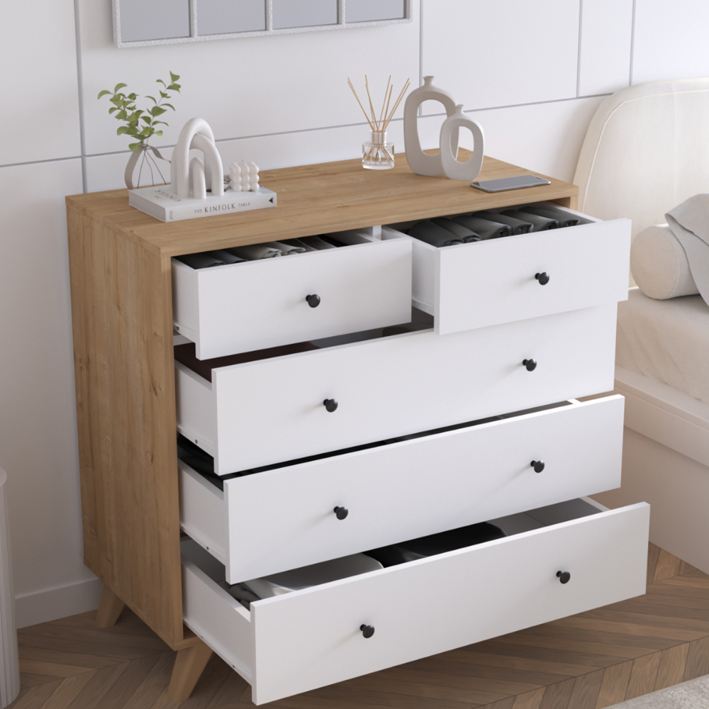 Comoda cu 5 sertare, 90 x 44,2 x 89,7 cm