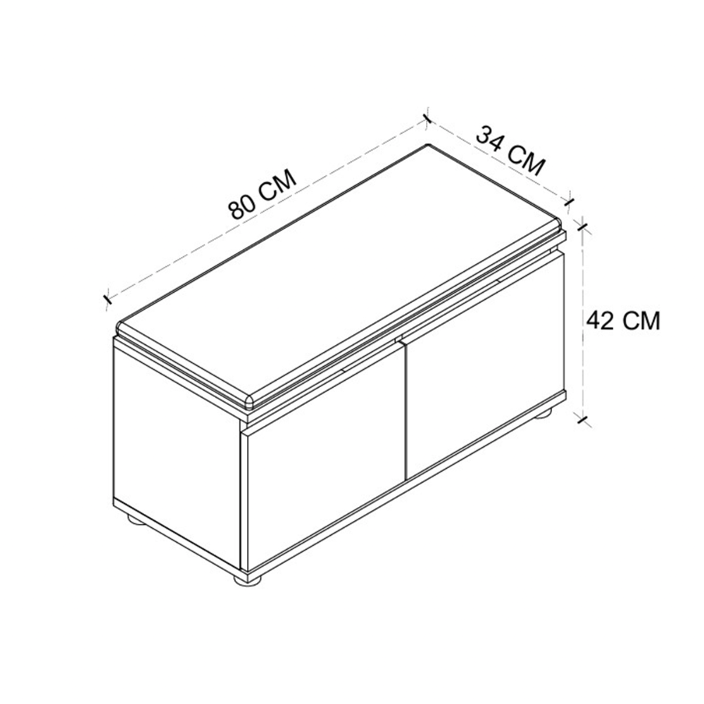Pantofar cu banca si perna de sezut, 1 raft, 80 x 34 x 42 cm, PAL melaminat 18 mm,