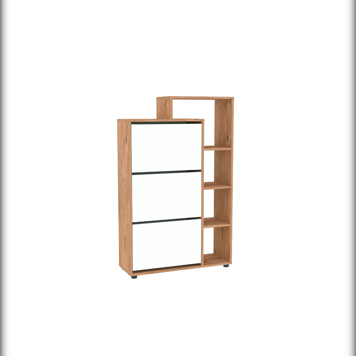 Pantofar cu usi rabatabile si rafturi, 90 x 32 x 143 cm,
