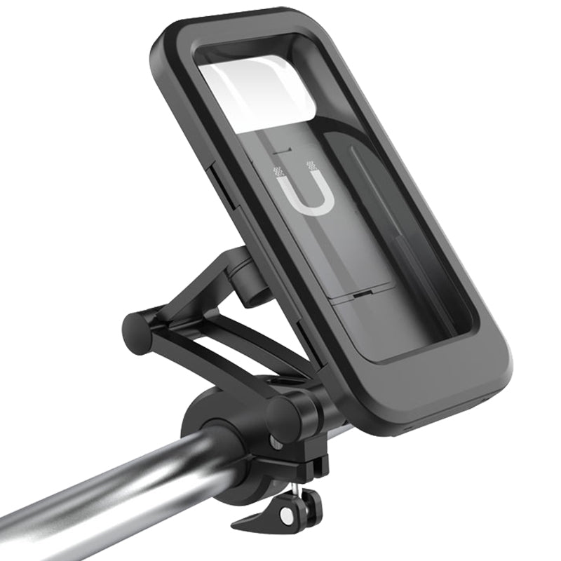 Suport telefon waterproof pentru Bicicleta / Motocicleta, Magnet puternic, Secure Grip, Rotire 360°, Adjustable Features, Smart Design, Hands-free, Negru
