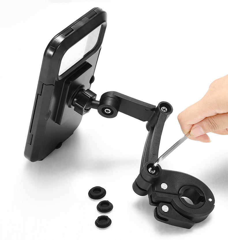 Suport telefon waterproof pentru Bicicleta / Motocicleta, Magnet puternic, Secure Grip, Rotire 360°, Adjustable Features, Smart Design, Hands-free, Negru