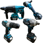 RESIGILAT - Trusa 4 piese cu acumulator, autofiletanta, rotopercutor, polizor unghiular, bormasina impact, 20V, 4Ah