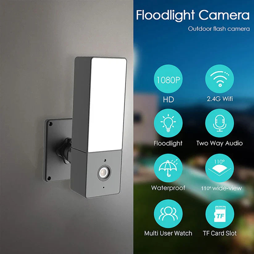 Camera supraveghere 4K exterior cu senzor miscare reflector si aplicatie mobila