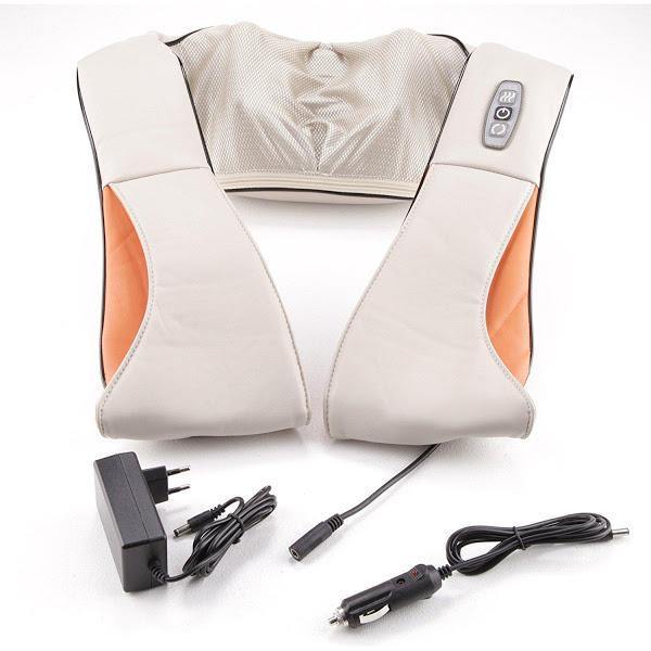 RESIGILAT - Aparat de masaj cervical, cu incalzire, infrarosu si bile, pentru umeri si gat, 24W, piele
