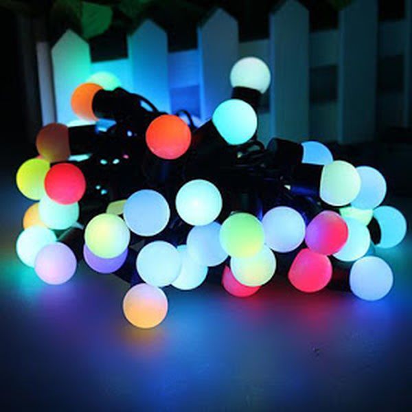 Instalatie Craciun cu globulete pentru brad sau decoratiuni, 50 bulbi cherry, 12m