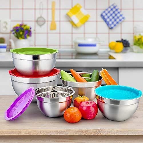 Set 5 boluri din inox cu capac - Tenq.ro
