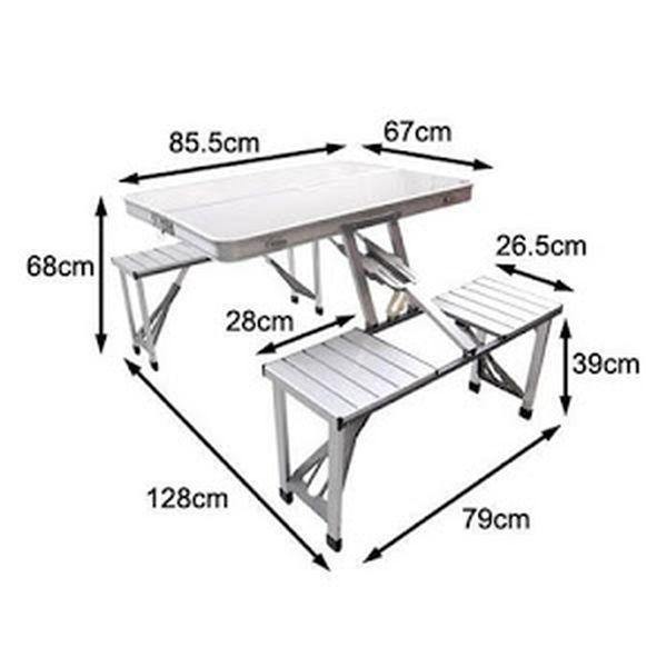 Masa pliabila picnic tip geamantan - Model aluminiu - Tenq.ro