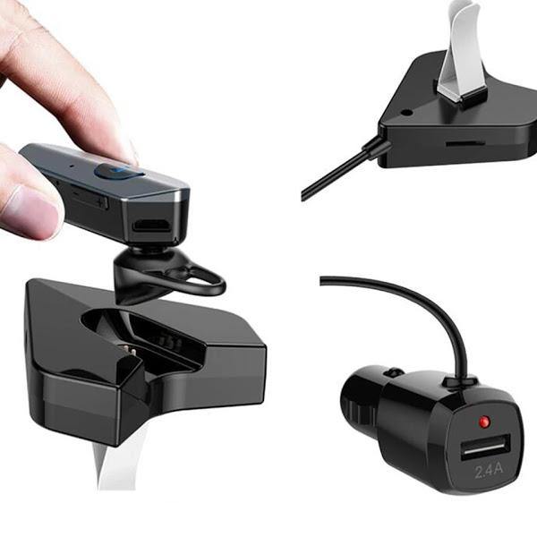 Casca handsfree cu microfon, Car Kit cu dock de incarcare auto, Negru - Tenq.ro