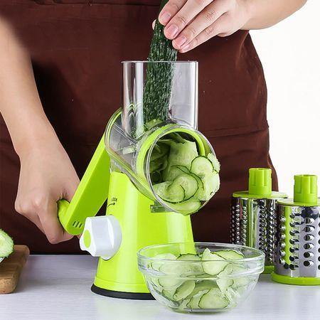 Razatoare manuala pentru legume Tabletop Drum Grater, 3 lame interschimbabile - Tenq.ro