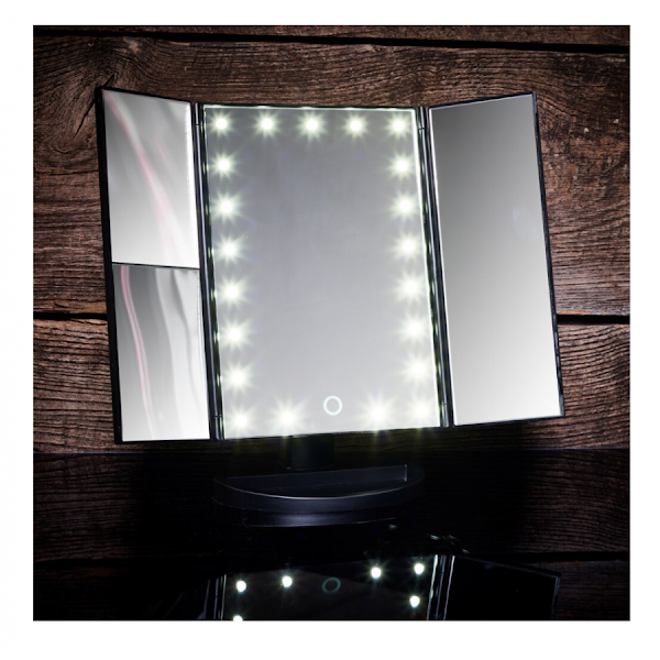 RESIGILAT - Oglinda cosmetica LED extensibila, buton tactil