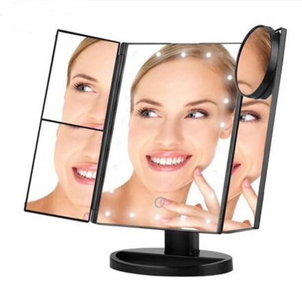RESIGILAT - Oglinda cosmetica LED extensibila, buton tactil