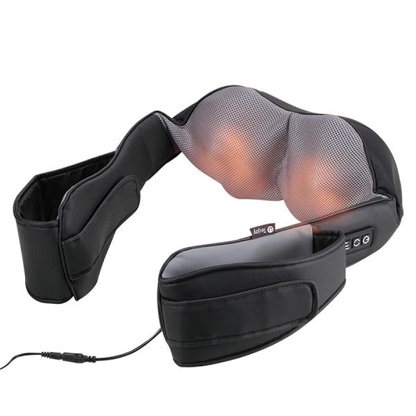 RESIGILAT - Aparat de masaj cervical, cu incalzire, infrarosu si bile, pentru umeri si gat, 24W, piele