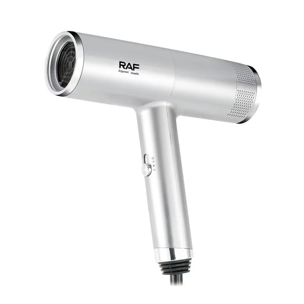 Uscator de par cu ioni negativi, RAF R474, 1600W, 2 viteze, buton de aer rece, 1 cap magnetic inclus, argintiu
