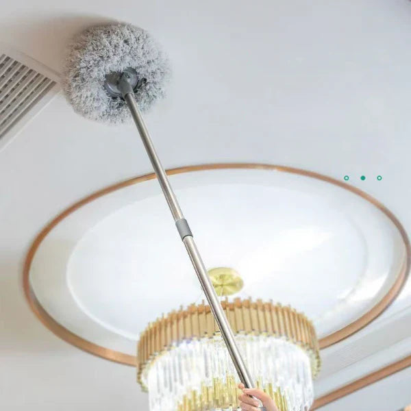 Mop pentru curatarea prafului, maner inox, lungime maner ajustabila 45 - 180 cm, doua lavete detasabile, 29 x 195 cm