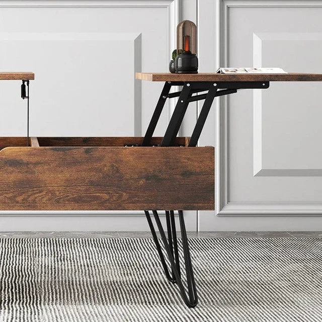 Masa de cafea inteligenta cu blat rabatabil Lift &amp; Lounge, 120x50x55 cm