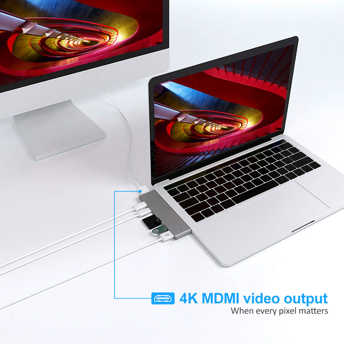 Adaptor HUB 7 in 1 USB-C 3.1 pentru Macbook Pro