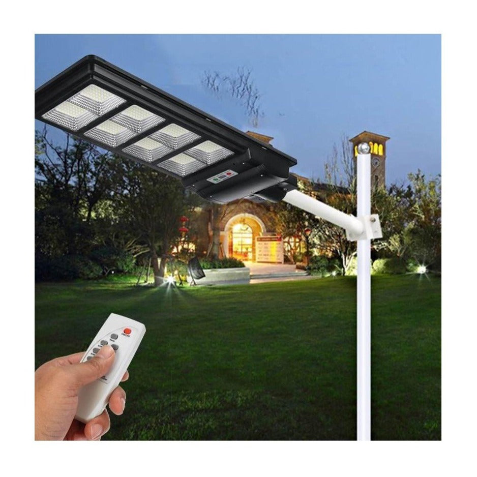 Lampa stradala proiector LED cu Incarcare Solara prin Panou Fotovoltaic + telecomanda