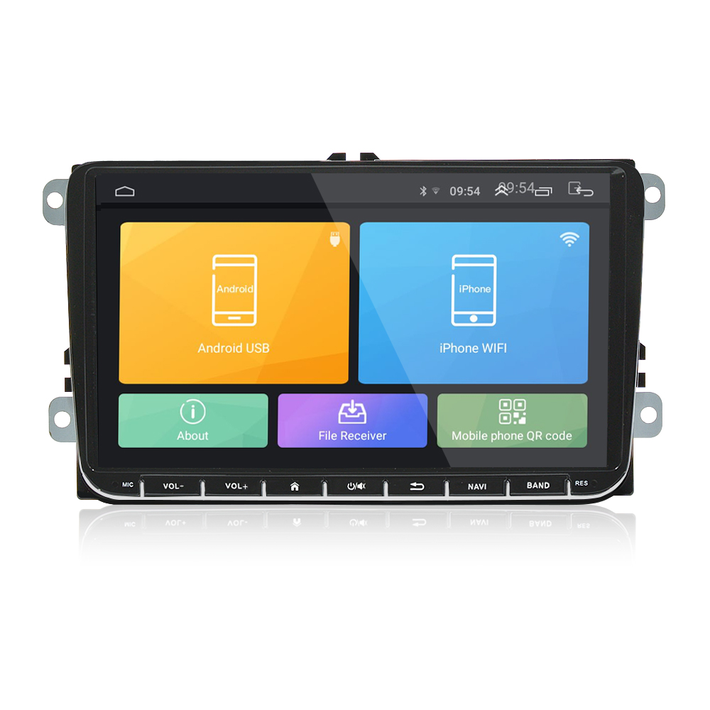 Navigatie auto Android pentru VW, Seat, Skoda , 9 inch, touchscreen, Bluetooth, Wi-Fi, 1080p Full HD, suporta camera marsarier