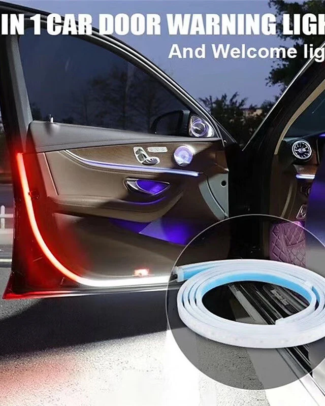 Set 2 benzi flexibile de avertizare cu lumina LED pentru usa auto, 120cm, 12v
