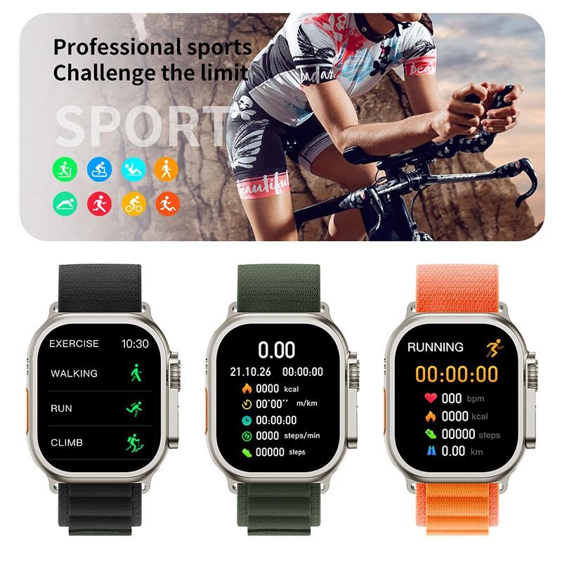 Ceas Smartwatch Z69 Ultra Watch, ecran 2.0&quot;, 2 curele, incarcare wireless