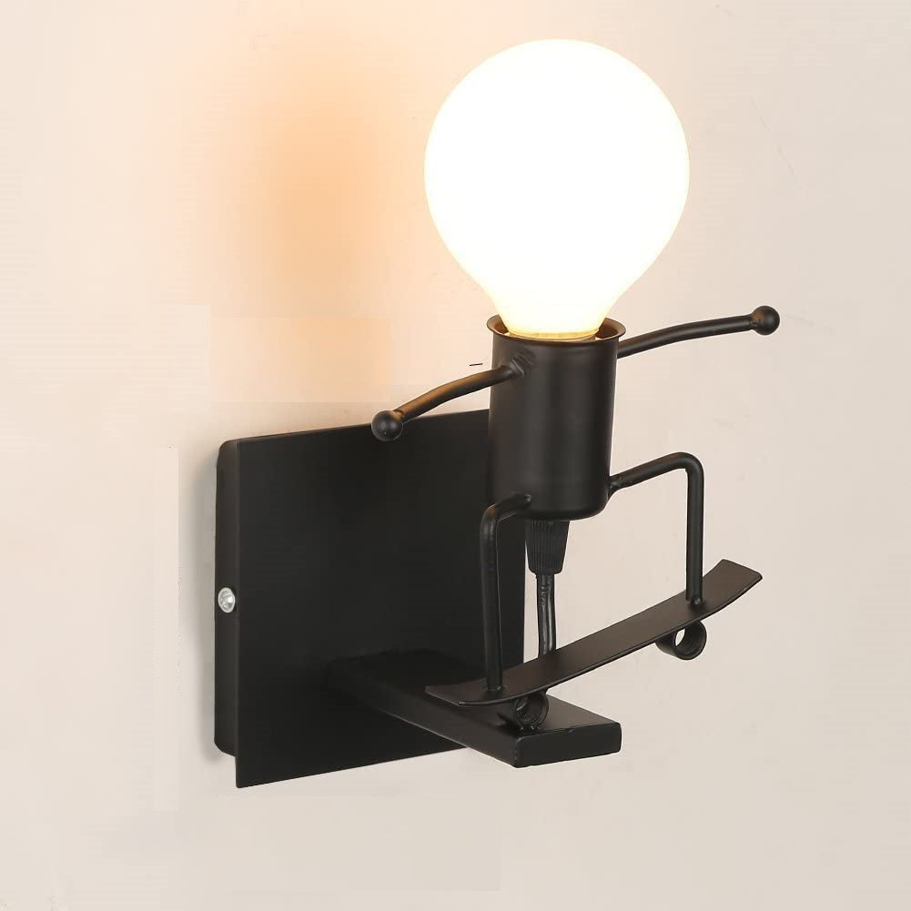 Lampa metalica retro industriala tip humanoid, soclu E27, diverse modele