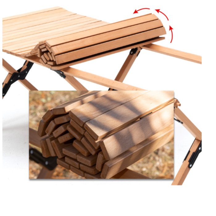Masa pliabila din lemn, portabila, pentru camping 120 x 60 cm