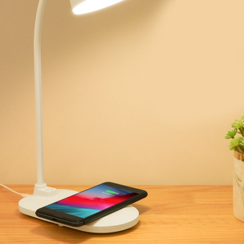Lampa LED de birou cu functie de incarcare wireless pentru telefoane