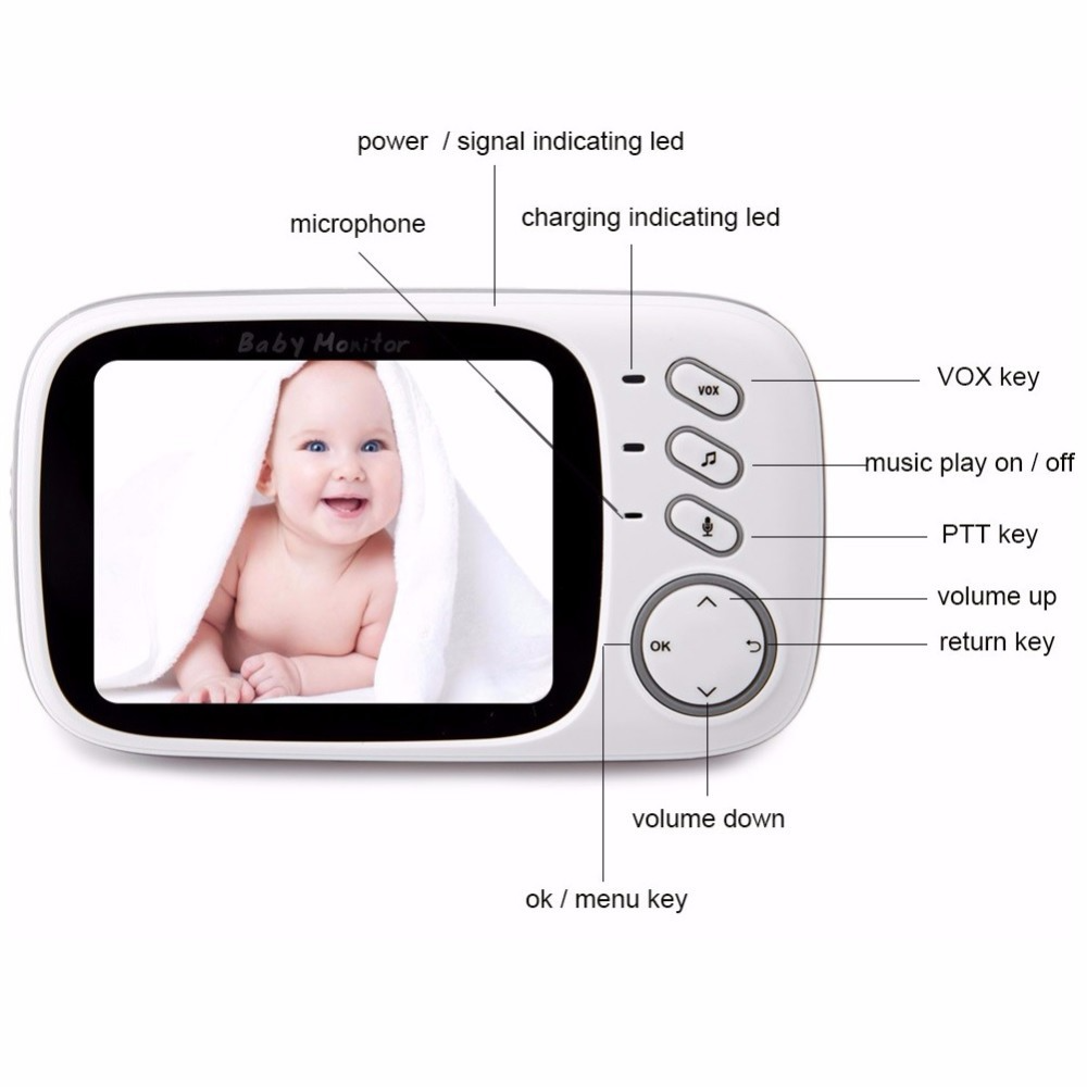 Camera supraveghere bebelus, cu monitor wireless, infrarosu, senzor temperatura