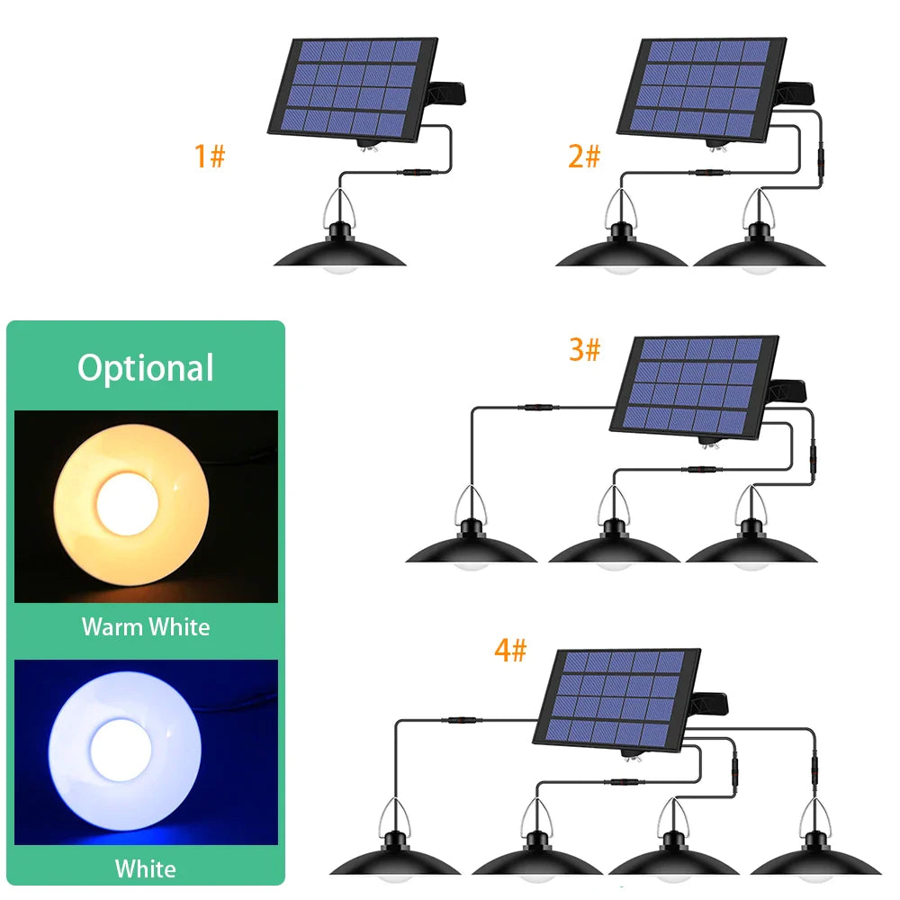 Set panou solar cu 4 becuri LED cu aplica, telecomanda, 50W