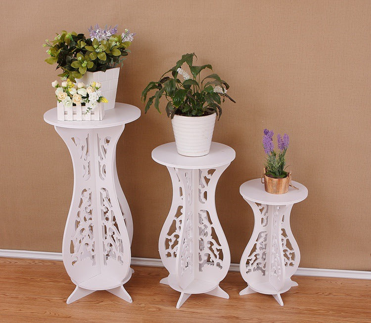 Set 3 masute decorative pentru ghivece de flori din PVC, 50/40/30 cm