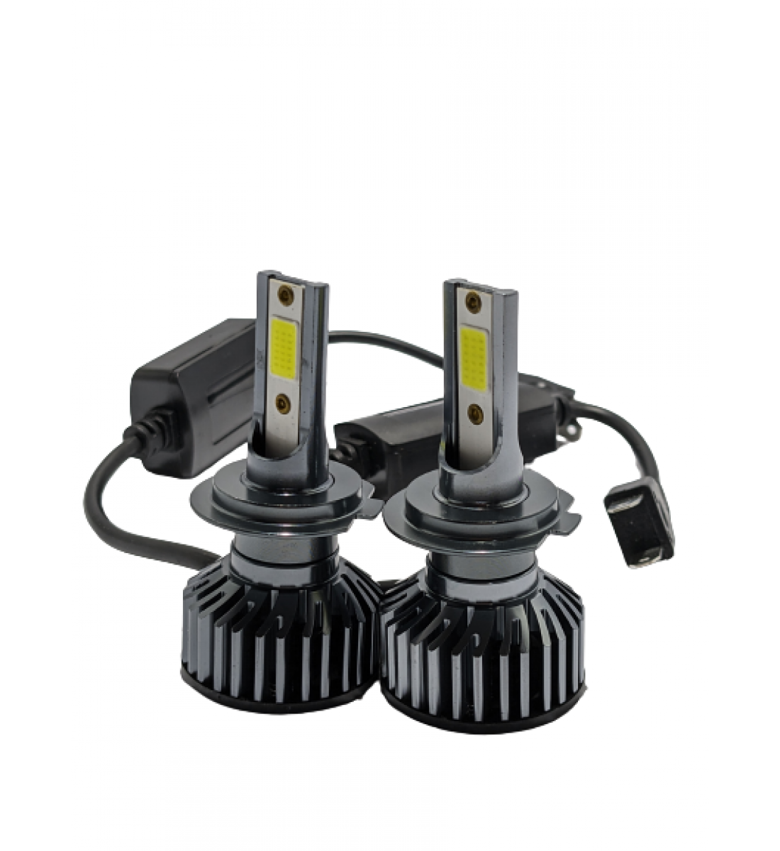 Set 2 becuri LED H7 100 W, 9V-32V, F2 COB, ventilator slim, canbus, 6000K