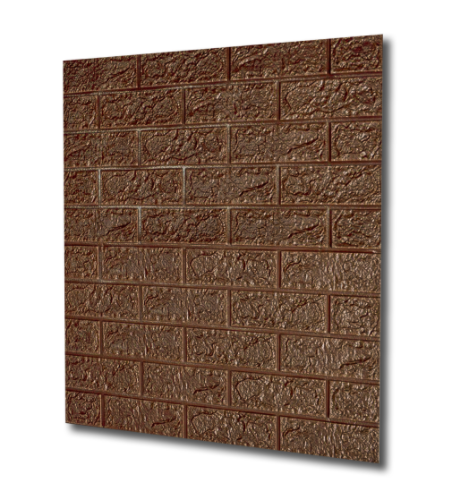 Tapet 3D caramizi maro, auto-adeziv pentru interior, 70 x 77 cm