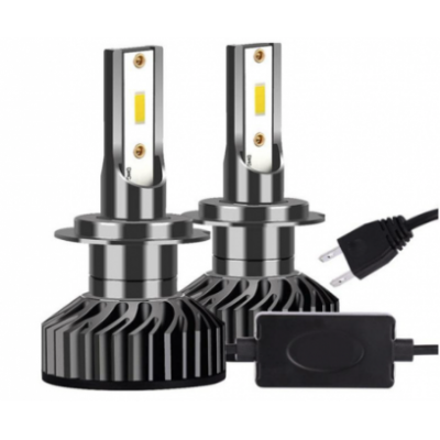 Set 2 becuri LED H7 100 W, 9V-32V, F2 COB, ventilator slim, canbus, 6000K