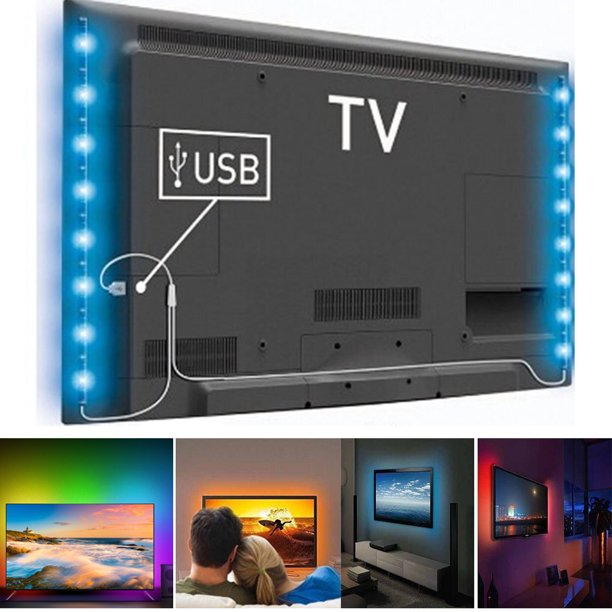 Banda LED Ambilight pentru iluminare fundal TV cu telecomanda si alimentare USB