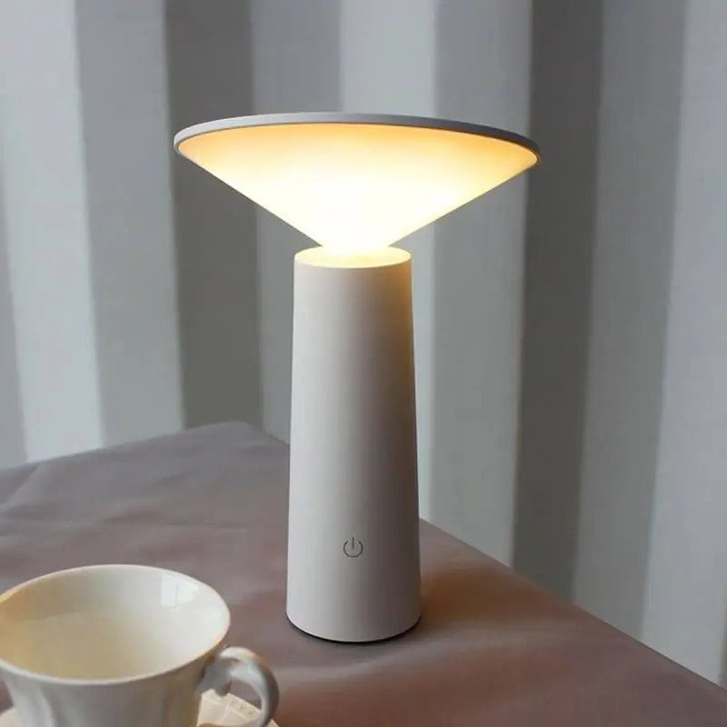 Mini lampa de birou, LED, cu lumina indirecta, touch control, incarcare USB, rotire 40°