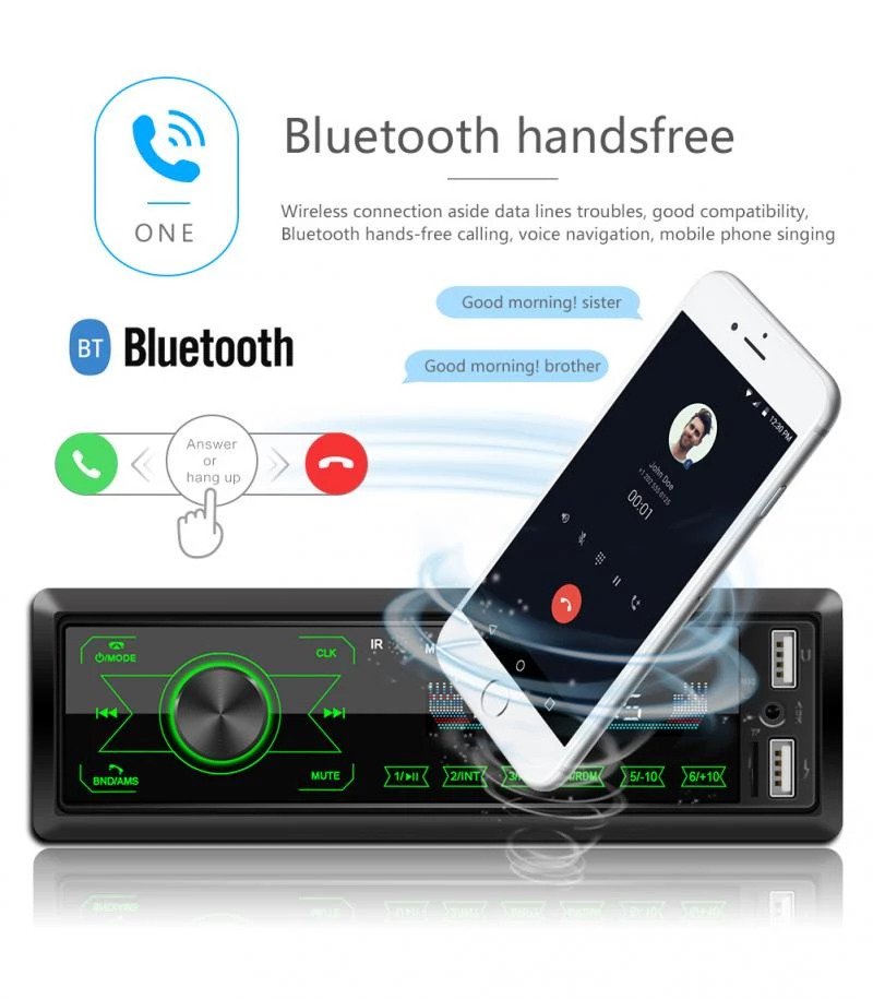 Radio MP3 player auto cu touchscreen, bluetooth, USB, microSD, AUX, 4x60W si telecomanda